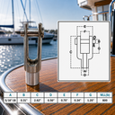 Marine T316 Stainless Steel Right Handed Threaded Yoke End, Cable Rail and Rigging Fork Terminal for Boat, Dock, and Deck Hardware