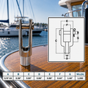 Marine T316 Stainless Steel Right Handed Threaded Yoke End, Cable Rail and Rigging Fork Terminal for Boat, Dock, and Deck Hardware