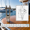 Marine T316 Stainless Steel Right Handed Threaded Yoke End, Cable Rail and Rigging Fork Terminal for Boat, Dock, and Deck Hardware