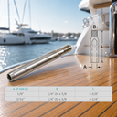 Marine Grade T316 Stainless Steel Cable Hand Swage Stud, Wire Rope Cable Rail Terminal Fitting for Deck, Dock - PACK 4
