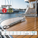 Mil-Spec T316 Stainless Steel Drop Forged Eye Eye Lifting Turnbuckle, Marine Grade Rigging Tensioner for Cable and Chain