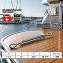 Mil-Spec T316 Stainless Steel Drop Forged Eye Eye Lifting Turnbuckle, Marine Grade Rigging Tensioner for Cable and Chain