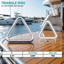 T316 Stainless Steel Triangle Ring Formed Welded Clips Buckles, Marine Grade Connector Rings for Webbing, Straps - PACK 4