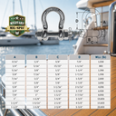 Mil-Spec Stainless Steel Bolt Pin Anchor Shackle, Marine Boat Rigging Shackle for Chain, Rope, Cable, and Anchor Use
