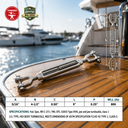 Mil Spec T316 Stainless Steel Jaw Jaw Turnbuckle, Marine Grade Rigging Tensioner with WLL for Chain, Cable, and Rope
