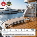 Mil Spec T316 Stainless Steel Jaw Jaw Turnbuckle, Marine Grade Rigging Tensioner with WLL for Chain, Cable, and Rope
