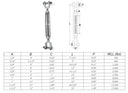 Mil Spec T316 Stainless Steel Jaw Jaw Turnbuckle, Marine Grade Rigging Tensioner with WLL for Chain, Cable, and Rope