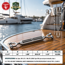 Mil Spec T316 Stainless Steel Jaw Jaw Turnbuckle, Marine Grade Rigging Tensioner with WLL for Chain, Cable, and Rope