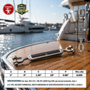 Mil Spec T316 Stainless Steel Jaw Jaw Turnbuckle, Marine Grade Rigging Tensioner with WLL for Chain, Cable, and Rope