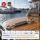 Mil-Spec T316 Stainless Steel Jaw Eye Turnbuckle, Marine Grade Rigging Tensioner for Cable, Chain, Rope, and Boat Hardware