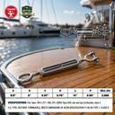 Mil-Spec T316 Stainless Steel Jaw Eye Turnbuckle, Marine Grade Rigging Tensioner for Cable, Chain, Rope, and Boat Hardware