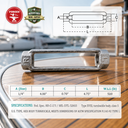 Mil-Spec T316 Stainless Steel Turnbuckle Body, Marine Grade WLL Rigging Tensioner Body for Cable, Chain, and Rope