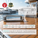 Mil-Spec T316 Stainless Steel Turnbuckle Body, Marine Grade WLL Rigging Tensioner Body for Cable, Chain, and Rope