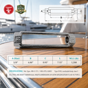 Mil-Spec T316 Stainless Steel Turnbuckle Body, Marine Grade WLL Rigging Tensioner Body for Cable, Chain, and Rope