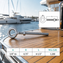 T316 Marine Grade Stainless Steel Drop Forged Eye Bolt – Plain Eye Screw for Boat, Dock, Railing, Rigging & Outdoor Use - PACK 4