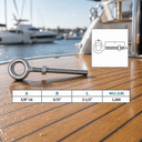 T316 Marine Grade Stainless Steel Drop Forged Eye Bolt – Plain Eye Screw for Boat, Dock, Railing, Rigging & Outdoor Use - PACK 4