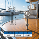 Marine T316 Stainless Steel Fully Threaded Shoulder Eye Bolt, Boat Dock Rigging Eye Screw for Cable, Chain, Rope, and Outdoor Use