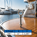 Marine T316 Stainless Steel Fully Threaded Shoulder Eye Bolt, Boat Dock Rigging Eye Screw for Cable, Chain, Rope, and Outdoor Use