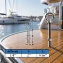 Marine T316 Stainless Steel Fully Threaded Shoulder Eye Bolt, Boat Dock Rigging Eye Screw for Cable, Chain, Rope, and Outdoor Use