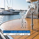 Marine T316 Stainless Steel Fully Threaded Shoulder Eye Bolt, Boat Dock Rigging Eye Screw for Cable, Chain, Rope, and Outdoor Use