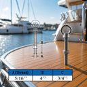 Marine T316 Stainless Steel Fully Threaded Shoulder Eye Bolt, Boat Dock Rigging Eye Screw for Cable, Chain, Rope, and Outdoor Use