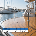 Marine T316 Stainless Steel Fully Threaded Shoulder Eye Bolt, Boat Dock Rigging Eye Screw for Cable, Chain, Rope, and Outdoor Use