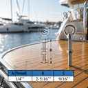 Marine T316 Stainless Steel Fully Threaded Shoulder Eye Bolt, Boat Dock Rigging Eye Screw for Cable, Chain, Rope, and Outdoor Use