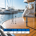 Marine T316 Stainless Steel Fully Threaded Shoulder Eye Bolt, Boat Dock Rigging Eye Screw for Cable, Chain, Rope, and Outdoor Use