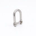 Marine T316 Stainless Steel Wide D Shackle, Screw Pin No-Snag Boat Rigging Connector for Chain, Rope, Cable - PACK 4