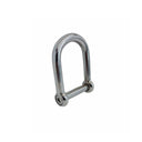 Marine T316 Stainless Steel Wide D Shackle, Screw Pin No-Snag Boat Rigging Connector for Chain, Rope, Cable - PACK 4