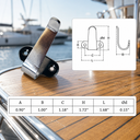 Marine Stainless Steel Side Mount Lashing Hooks Flat Hook for Cargo net, Boat, Yatch - PACK 10