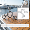 Marine Stainless Steel 3 Way Swivel Ring for Fishing Tackle, Boat Rigging, Line Connector, Hooks, Lures - PACK 10