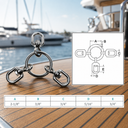 Marine Stainless Steel 3 Way Swivel Ring for Fishing Tackle, Boat Rigging, Line Connector, Hooks, Lures - PACK 10