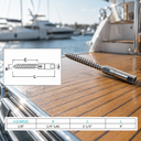 Stainless Steel Swageless Lag Stud for 1/8" 3/16" Cable Wire Rope, Marine Boat Cable Railing End Fitting for Wood Posts, Dock, Deck - PACK 10
