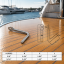 Marine Boat Stainless Steel Tack Hook, Rigging Lifting Hook Hardware for Boat, Dock, Chain, Cable, Rope - PACK 10