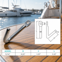 Marine Boat Stainless Steel Tack Hook, Rigging Lifting Hook Hardware for Boat, Dock, Chain, Cable, Rope - PACK 10