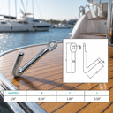 Marine Boat Stainless Steel Tack Hook, Rigging Lifting Hook Hardware for Boat, Dock, Chain, Cable, Rope - PACK 10