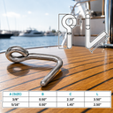 Marine Boat Stainless Steel Downhaul Hook, Rigging Lifting Hook Hardware for Sailboat, Yacht, Dock, Rope, Cable, Chain, and Marine Use
