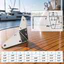 Marine Boat T316 Stainless Steel Angle Plate, Rigging Lifting Hardware for Deck, Dock, Rope, Cable, Chain - PACK 10
