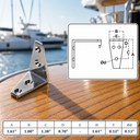 Marine Boat T316 Stainless Steel Angle Plate, Rigging Lifting Hardware for Deck, Dock, Rope, Cable, Chain - PACK 10