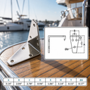 Marine Boat T316 Stainless Steel Angle Plate, Rigging Lifting Hardware for Deck, Dock, Rope, Cable, Chain - PACK 10