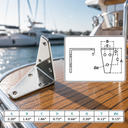 Marine Boat T316 Stainless Steel Angle Plate, Rigging Lifting Hardware for Deck, Dock, Rope, Cable, Chain - PACK 10