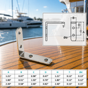Marine Boat Rectangle Angle Plate T316 Stainless Steel, Rigging Lifting Hardware Bracket for Deck, Dock, Rope, Cable - PACK 10