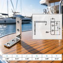 Marine Boat Rectangle Angle Plate T316 Stainless Steel, Rigging Lifting Hardware Bracket for Deck, Dock, Rope, Cable - PACK 10
