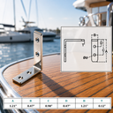 Marine Boat Rectangle Angle Plate T316 Stainless Steel, Rigging Lifting Hardware Bracket for Deck, Dock, Rope, Cable - PACK 10