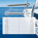 Marine Stainless Steel Cotter Pin Clip Split Pin Hardware for Boat, Dock, Trailer, Clevis Pin, Rigging, Fastening - PACK 10