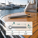 Marine Stainless Steel Cotter Pin Clip Split Pin Hardware for Boat, Dock, Trailer, Clevis Pin, Rigging, Fastening - PACK 10