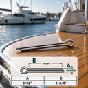 Marine Stainless Steel Cotter Pin Clip Split Pin Hardware for Boat, Dock, Trailer, Clevis Pin, Rigging, Fastening - PACK 10