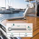 Marine Stainless Steel Cotter Pin Clip Split Pin Hardware for Boat, Dock, Trailer, Clevis Pin, Rigging, Fastening - PACK 10