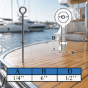 T316 Stainless Steel Welded Plain Eye Bolt, Marine Boat Eye Screw Hardware with Working Load Limit for Rigging and Fastening - PACK 4